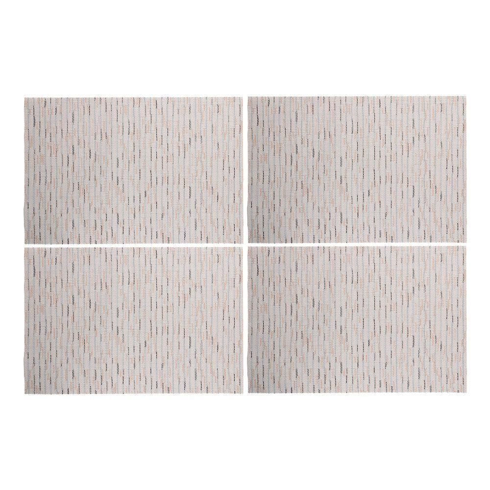 Jogo 4 Lugar Americano Retangular Mesa Pvc Carpet Bege 45x30cm Lyor