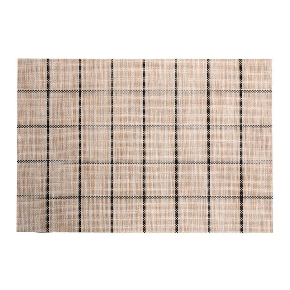 Lugar Americano Em Pvc Grid Branco E Preto Lyor 45x30cm