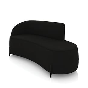 Sofá 3 Lugares Orgânico 180cm Pé Ferro Preto Morgan Suede Preto D03 - D`Rossi