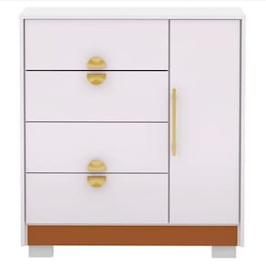 Comoda Sapateira 4 Gavetas 1 Porta 93 Cm 20033 Branco Camarim Vlr