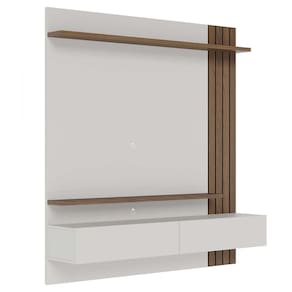 Painel Para Tv 65 Pol Com Bancada Suspensa 150cm Will C04 Amêndoa Off White Matte - Lyam Decor
