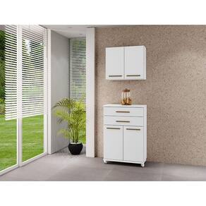 Balcão Monaco Master Mdf Arte Móveis Branco