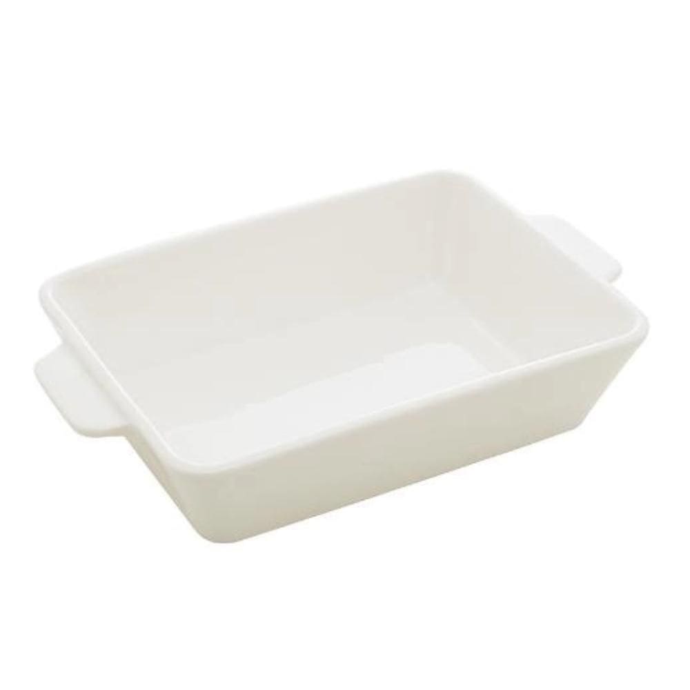 Refratário De Porcelana Com Alça Basic Branca 20x15cm Lyor