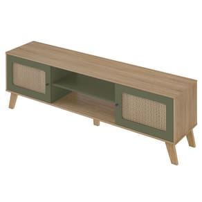 Rack Bancada Para Tv 75 Polegadas 180 Cm 4534 Carvalho Menta Arly