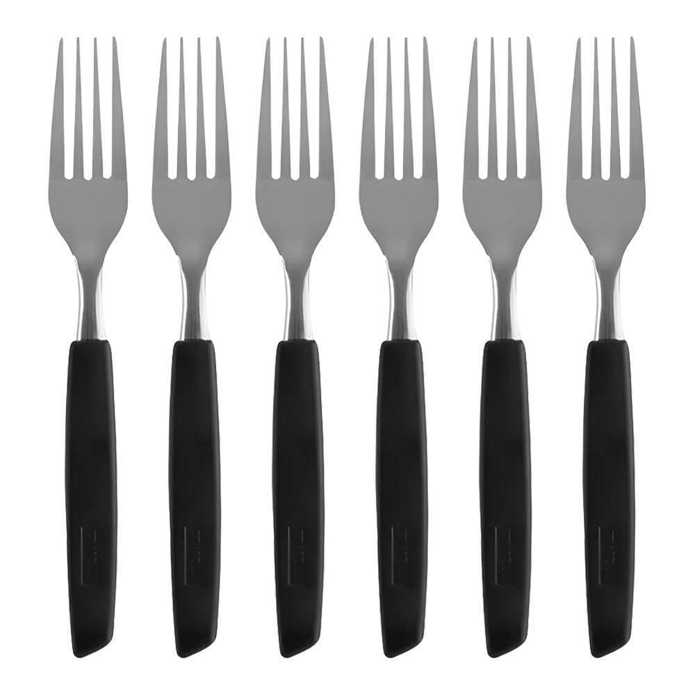 Jogo 6 Garfos De Mesa New Caprese Preto Fratelli Inox