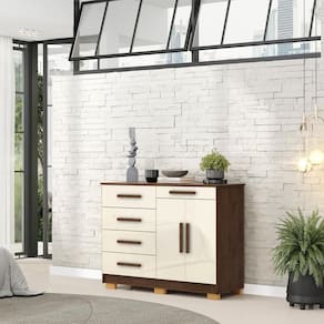 Cômoda Sapateira 5 Gavetas 2 Portas 122 Cm Siri 20019 Vlr Imbuia Campanhe