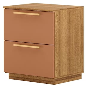 Mesa De Cabeceira 2 Gavetas 50 Cm Dub 50019 Nature Camarim Vlr