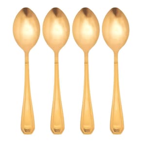 Jogo 4 Colheres Dourada De Mesa Sopa Jantar Victoria Gold Inox Fratelli