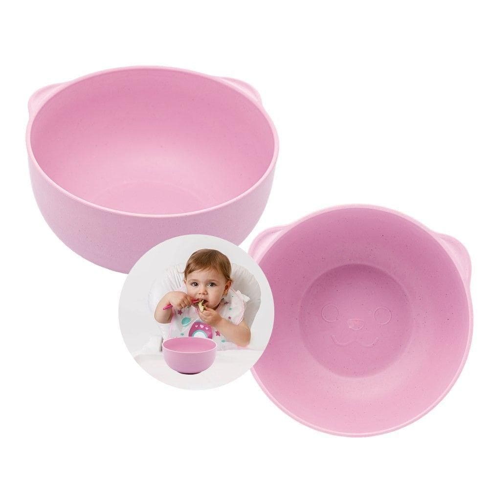 Bowl Infantil Bebê Urso Baby Bear Rosa Tigela Fibra De Bambu Pp 14cm Lyor