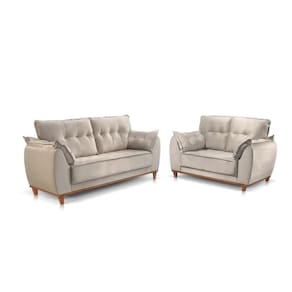 Conjunto 2 E 3 Lugares Espanha Base Em Madeira Jc Estofados Chumbo