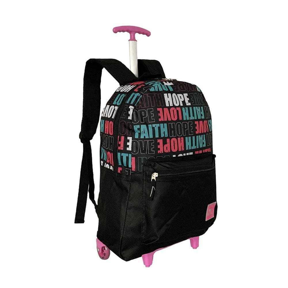 Mochila Feminina Love Escolar Rodinha Juvenil Reforçada
