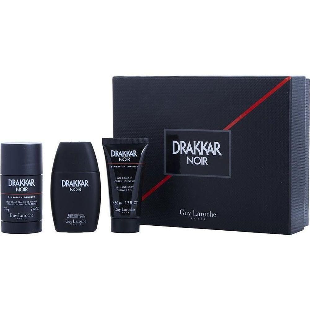 Perfume Masculino Guy Laroche Drakkar Noir Edt Spray 50 ml&intense Cooling Desodorante Em Bastão 73 Gel De Banho