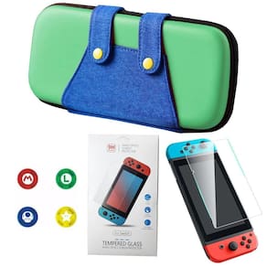 Case Nintendo Switch V1 V2 Luigi + Película Vidro + 4 Grips