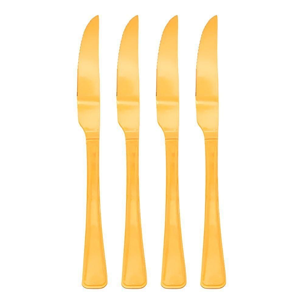 Jogo 4 Facas Dourada De Churrasco Jantar Victoria Gold Inox Fratelli