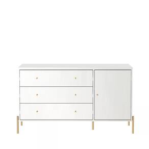 Cômoda 3 Gavetas 1 Porta Jasper Branco 138 cm