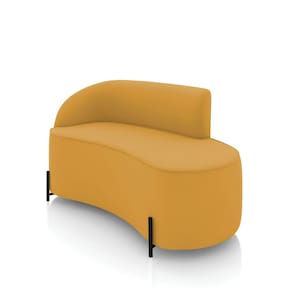 Sofá 2 Lugares Orgânico 140cm Pé Ferro Preto Morgan Veludo D03 - D`Rossi