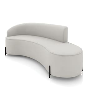Sofá 4 Lugares Orgânico 220cm Pé Ferro Preto Morgan Veludo Cinza D03 - D`Rossi