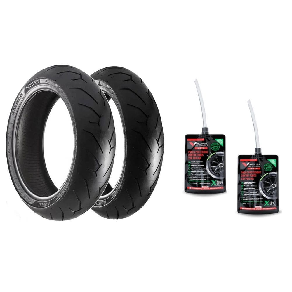 Pneu Ninja 300 Cb 300 140/70-17 + 110/70-17 Diablo Rosso Ii Pirelli + Vacinas Para Pneu