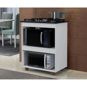 Balcão Para Cooktop e Forno Turim Kaiki Móveis - Branco