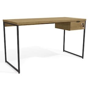 Mesa Escrivaninha 1 Gaveta 136 cm LI003X005 Freijo Preto Fosco KPB