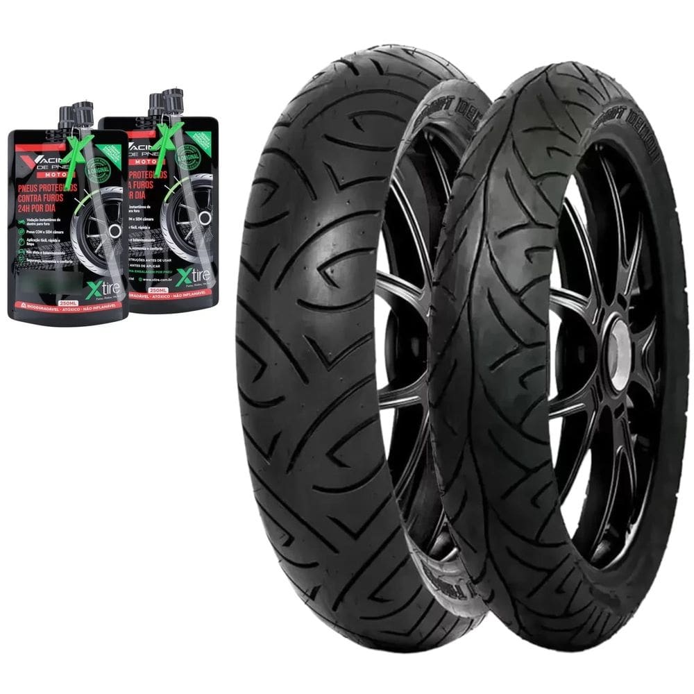 Par de Pneu 110/70-17 54H + 140/70-17 66H PIRELLI Sport Demon + VACINA Xtire Cb250 Twister Cb300 Honda