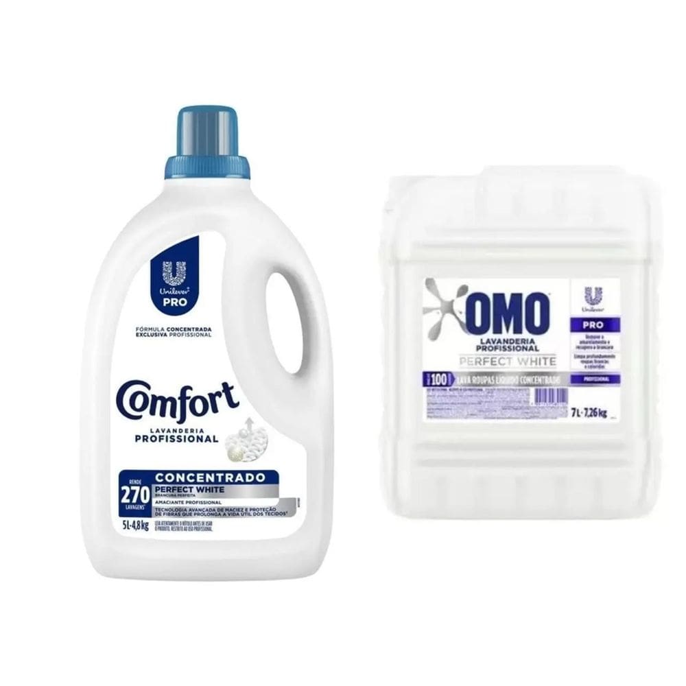 Kit Omo Perfect White 7L + Comfort Perfect White 5L
