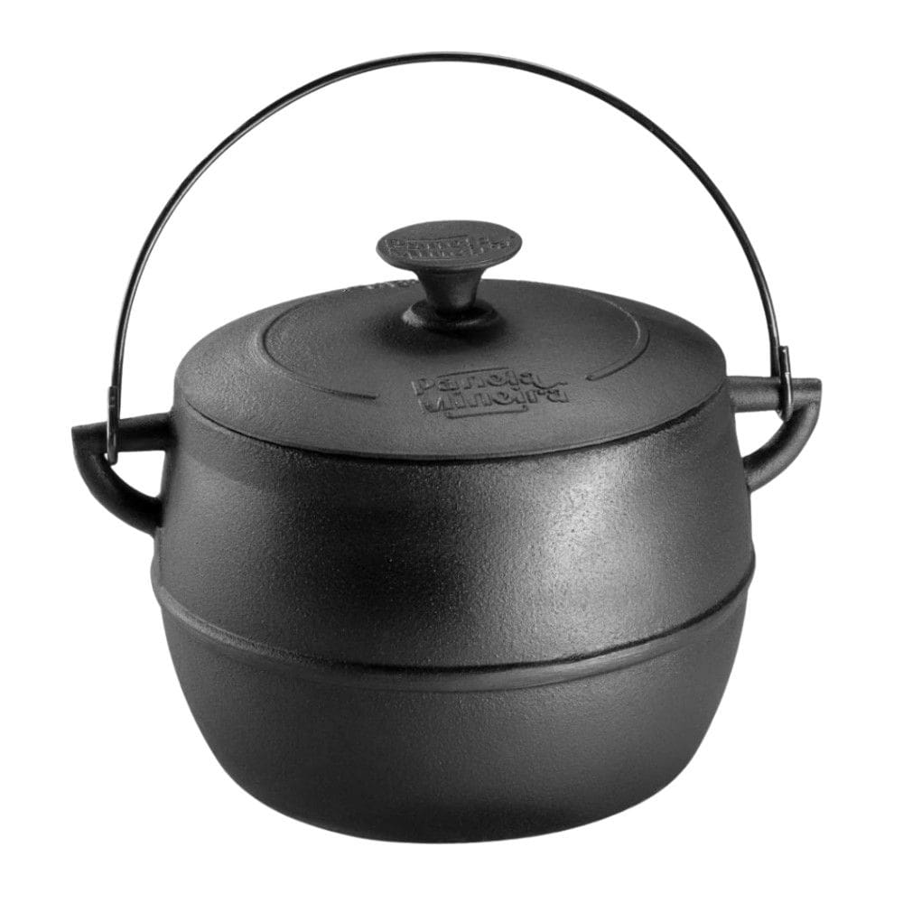 Caldeirão Bojudo com Tampa 14 cm 2 L em Ferro Fundido Panela Mineira