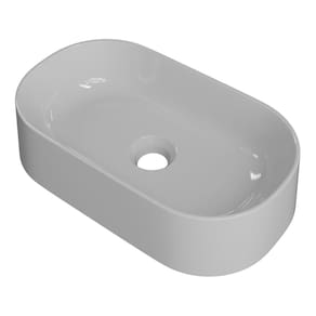 Cuba Pia de Apoio Para Banheiro Oval 43cm Hera C08 Cinza - Mpozenato