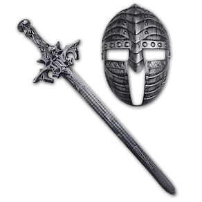 Kit Medieval Espada e Mascara Guerreiro De Combate JR0610