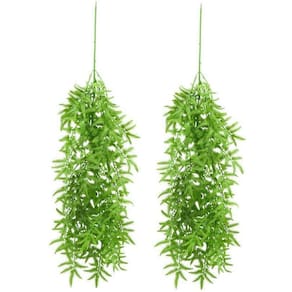 Jogo 2 Folhagens Pendente Artificial Mini Samambaia Verde 80cm - MC Flores