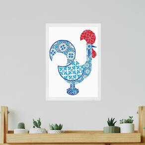 Quadro Decorativo Arte Galo De Portugal 33X24Cm