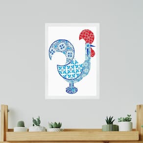 Quadro Decorativo Arte Galo De Portugal 45X34Cm