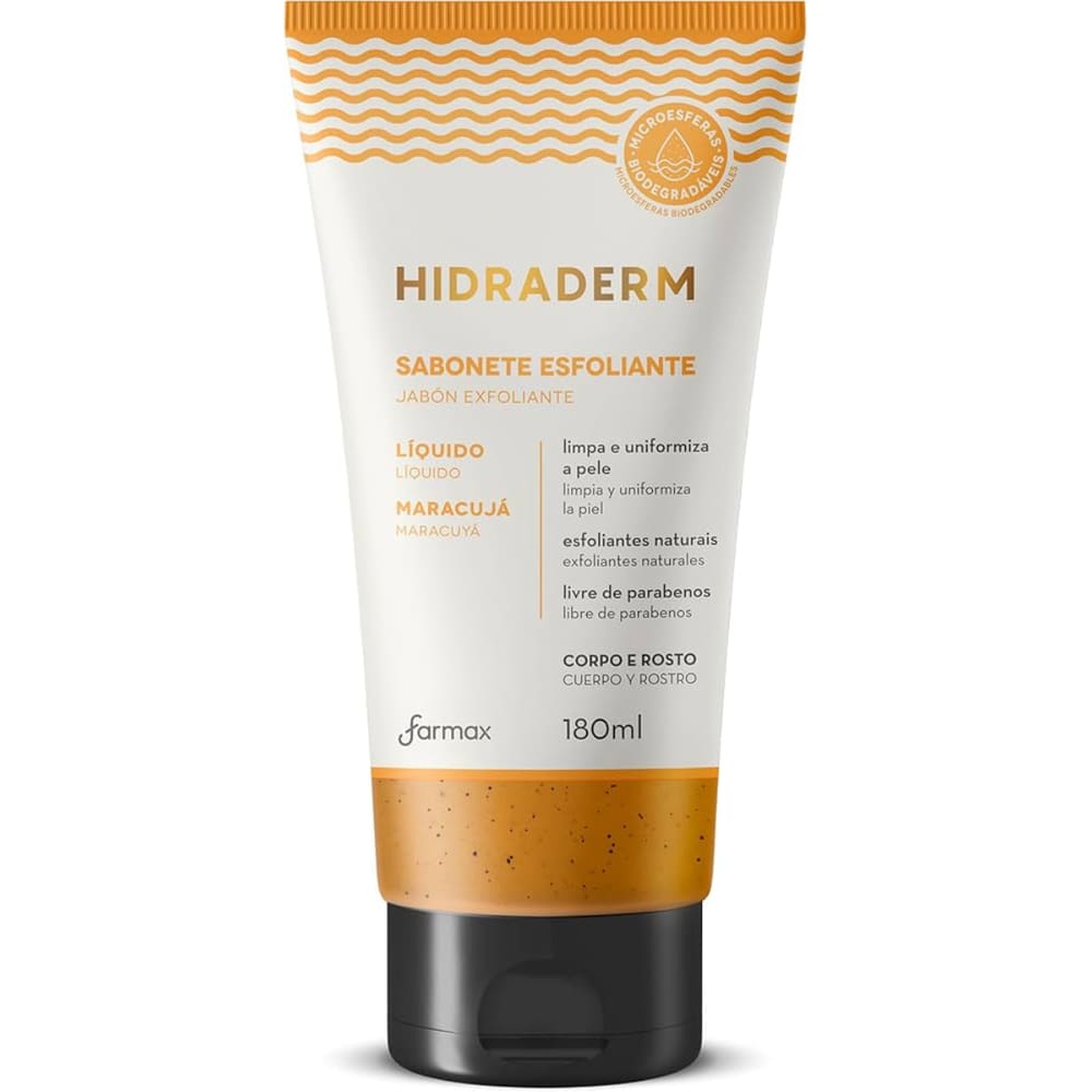 Sabonete Líquido Farmax Maracujá Esfoliante Hidraderm 180ml