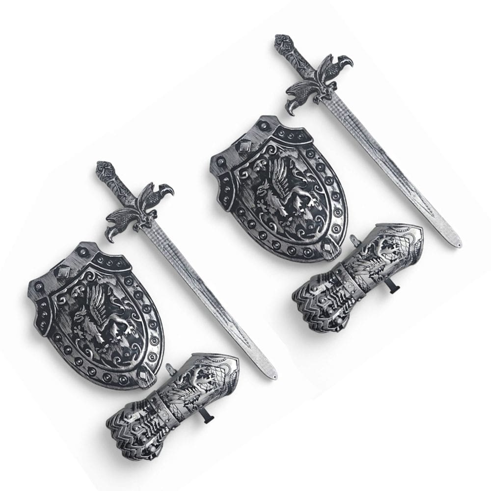 2 Kits Medieval Espada Manopla Escudo Grifo Infantil JR0955
