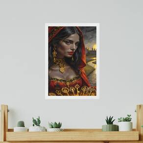 Quadro Decorativo Pombagira Das 7 Chaves 33X24Cm - Com Vidro