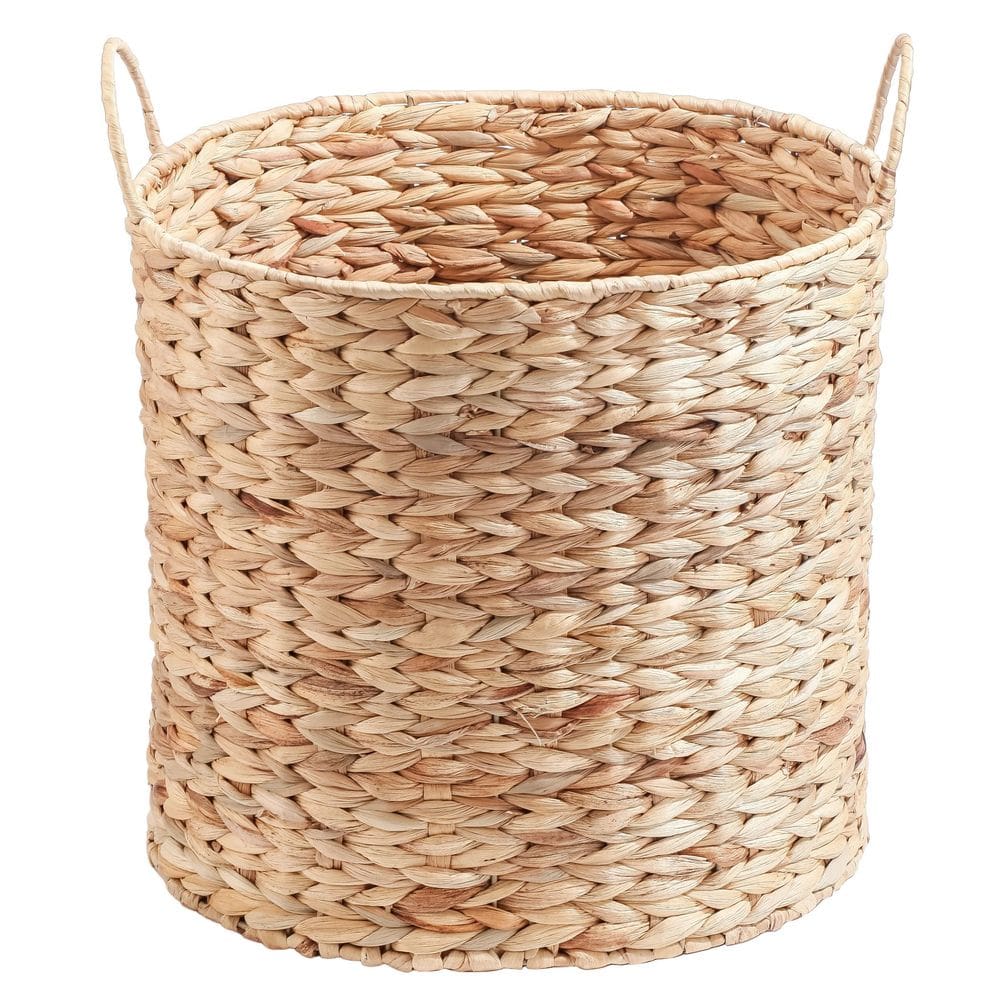 cesto organizador redondo com alças 45cm de fibra natural multiuso - Oikos