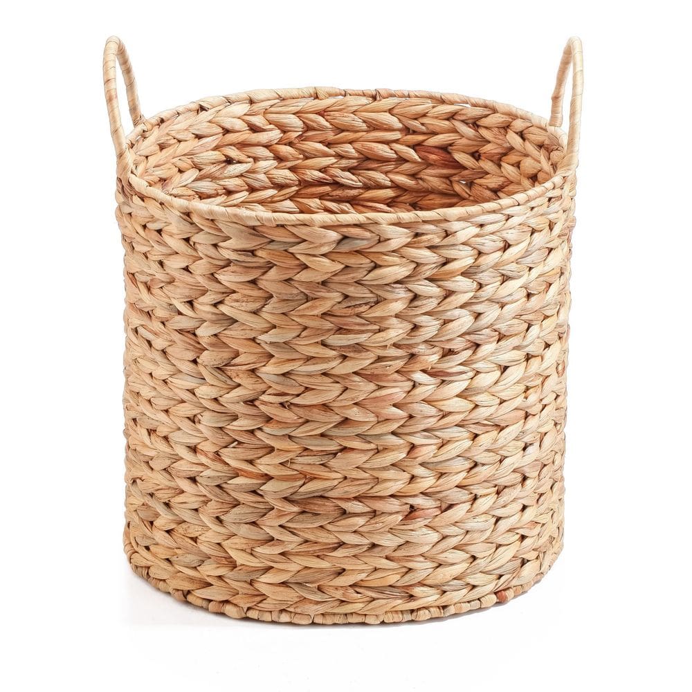 cesto organizador redondo com alças 37cm de fibra natural multiuso - Oikos