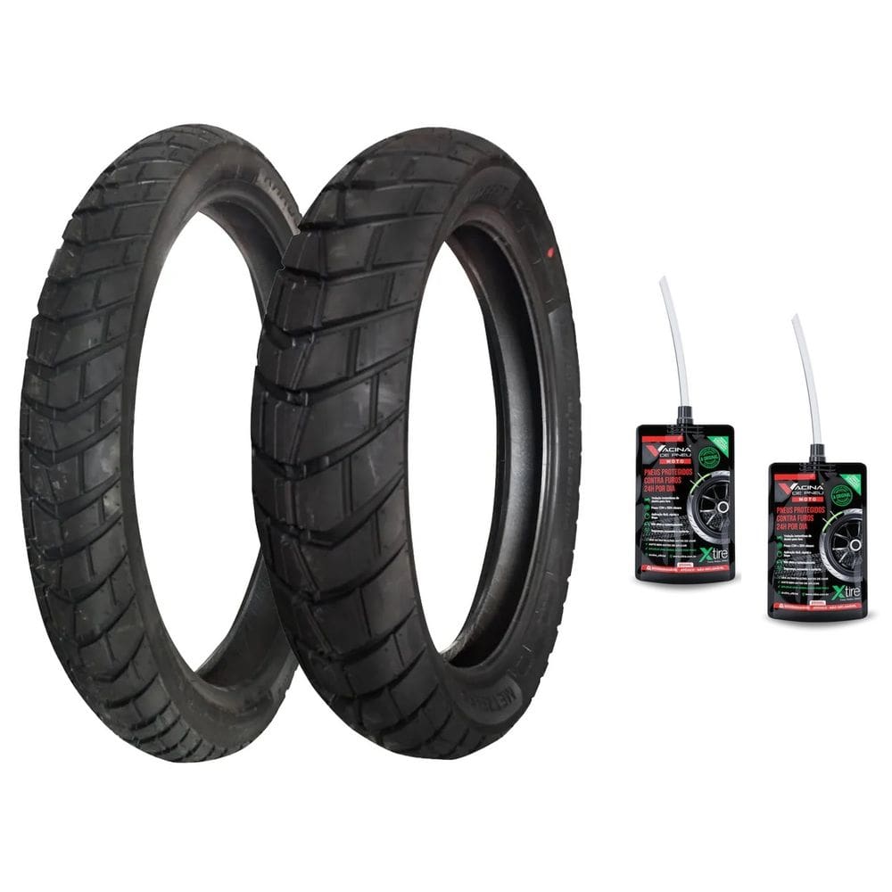 Par Pneu Moto Karoo Street 90/90-21 + 120/80-18 Xre Sahara300 LANDER TENERÉ + VACINA