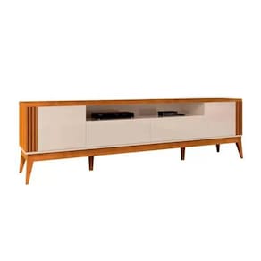 Rack para TV até 75 Polegadas 2 PT 2 GV Morgan Off White e Cedro Naturale 220cm