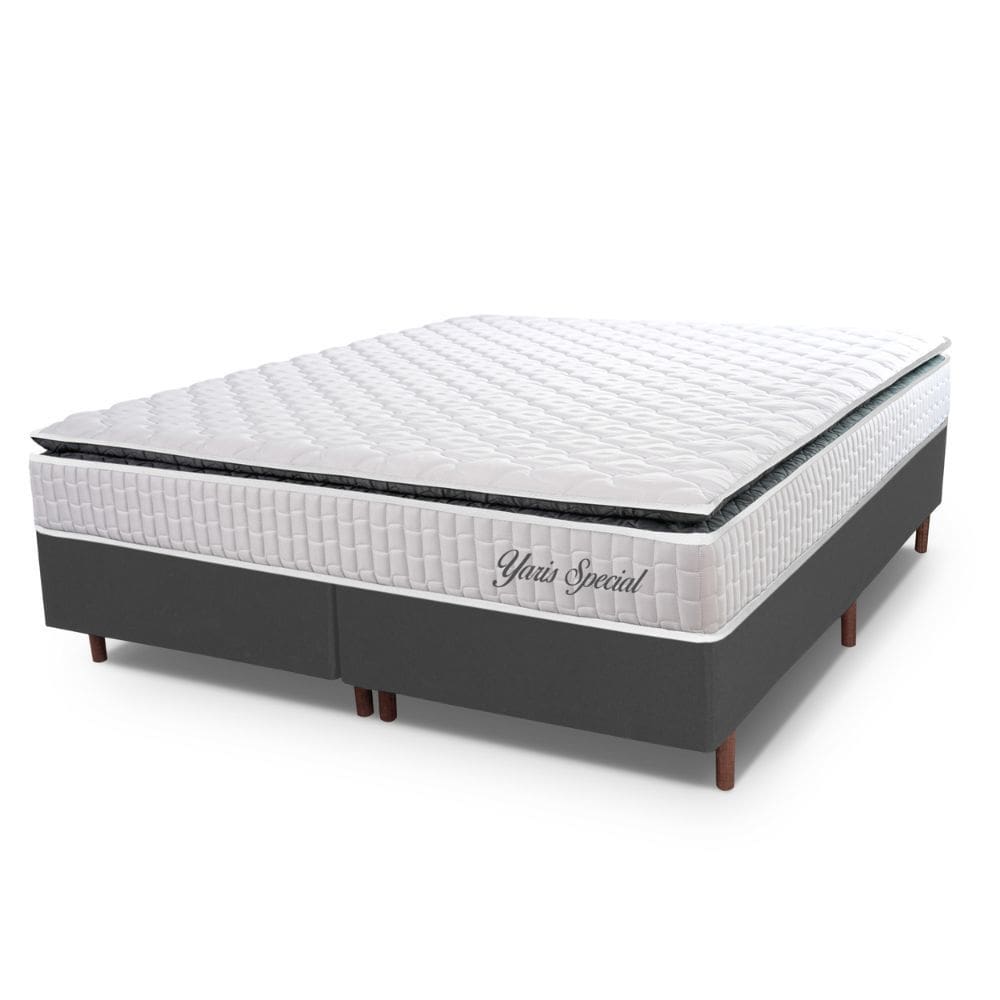 Cama Box Queen Hellen Molas Ensacadas Yaris Pillow Top 158x198x61cm