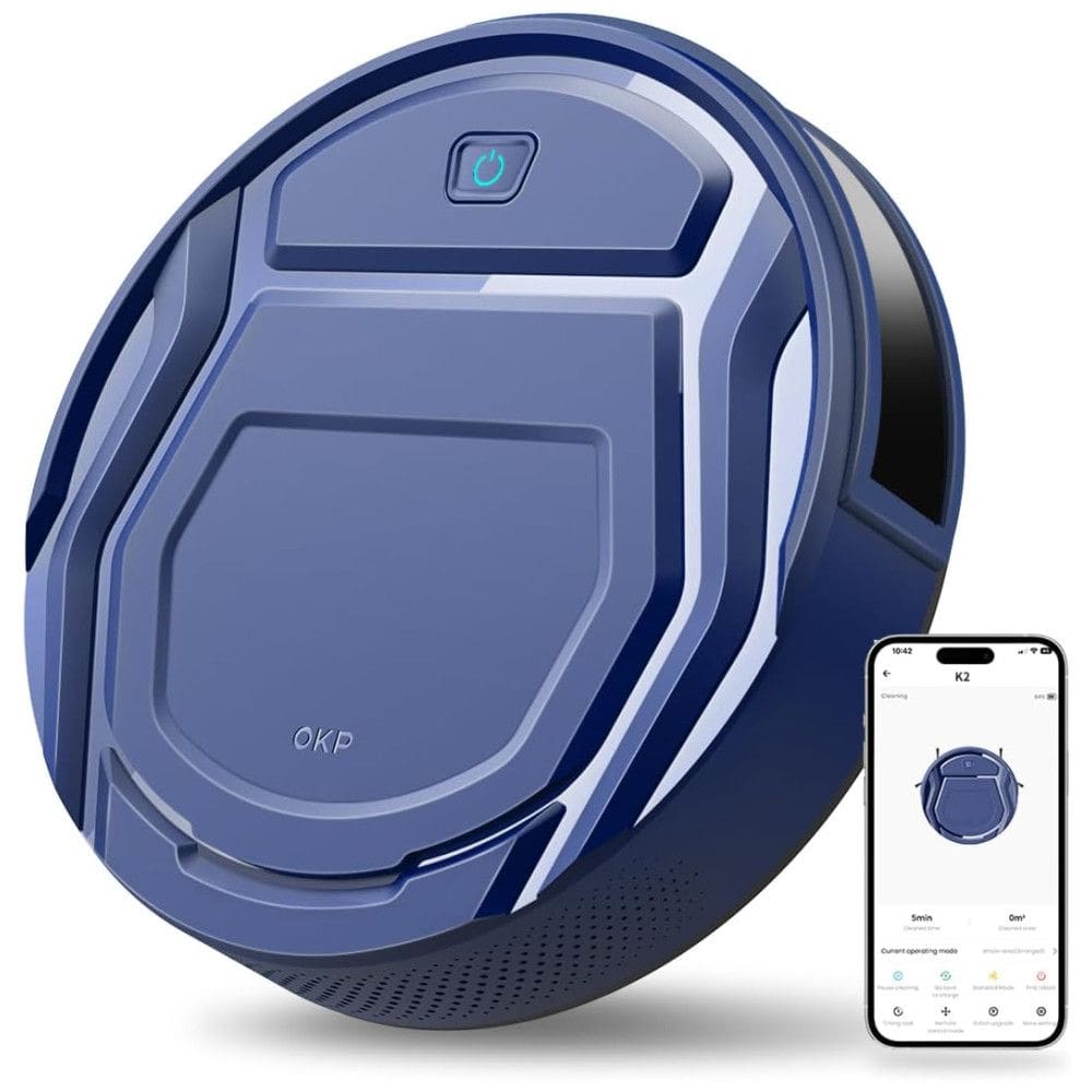 Aspirador de Pó Robô Life Inteligente e Automático á Bateria 1800mAh, 110v, OKP K2, Azul