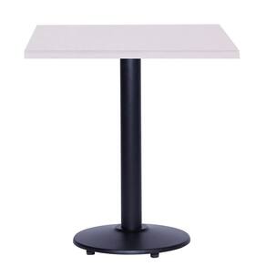 Mesa Bistrô Ferro Preto 111,50 cm (Alt) Disco Redondo Tampo MDP Quadrado 60 cm (Larg) x 2,50 cm (Alt) Branco