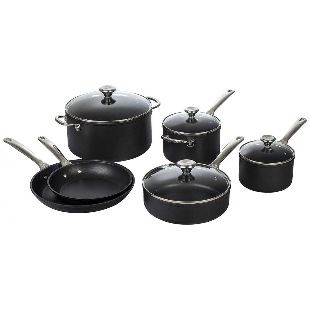 Conjunto de Panelas e Frigideiras em Aço Inoxidável, 10 Peças, LE CREUSET TNSP0010, Preto