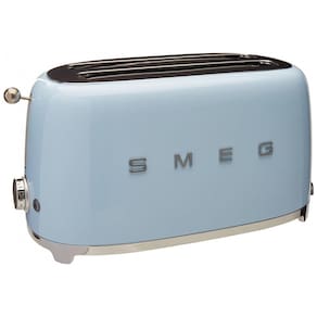 Torradeira Elétrica Retrô 4 Fatias em Aço Inoxidável, 110V 950W, Smeg, Azul