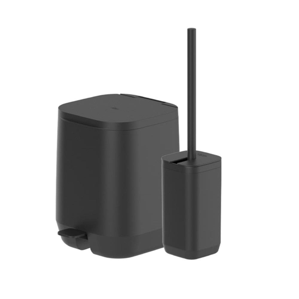 Kit Lixeira 6L + Escova Sanitária Aura Preto Ou