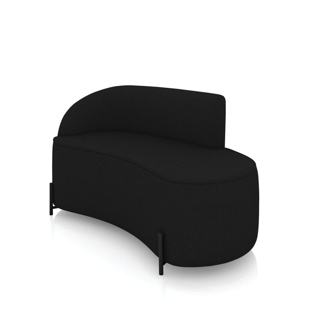 Sofá 2 Lugares Orgânico 140cm Pé Ferro Preto Morgan Linho Preto D03 - D`Rossi