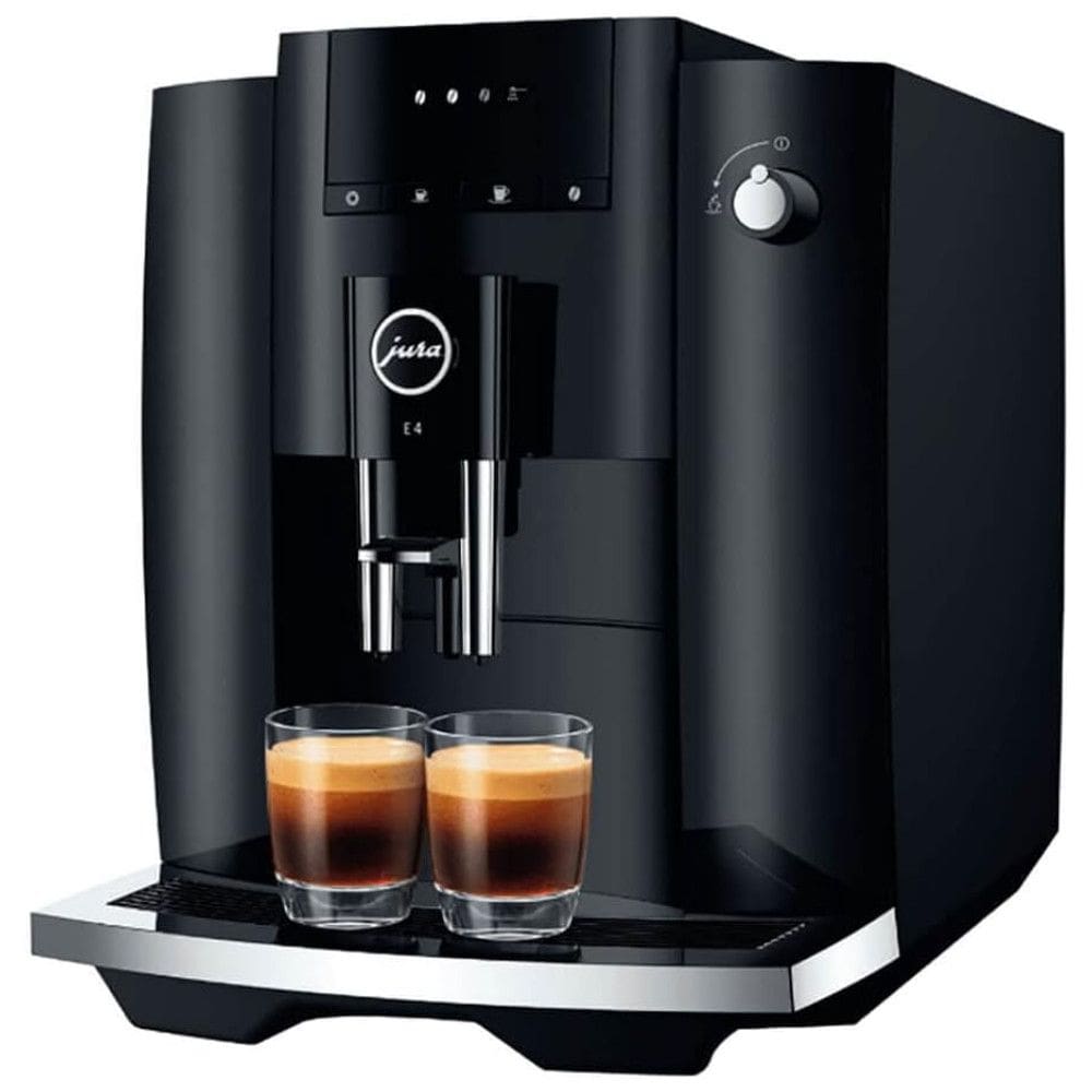 Máquina de Café Expresso Automática com Moedor Embutido, Funções de Pré-Seleção e Visor em LED, 110V 1450W, Jura E4, Preta