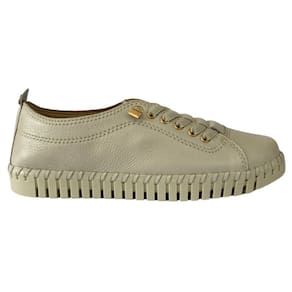Tênis Bottero 369504 Feminino Off White confortável em couro dia a dia