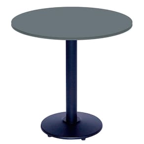 Mesa Bistrô Ferro Preto 111,50 cm (Alt) Disco Redondo Tampo MDP Redondo 60 cm (Larg) x 2,50 cm (Alt) Grafito