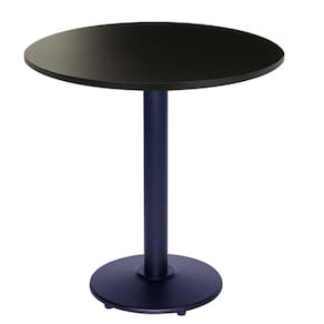 Mesa Bistrô Ferro Preto 111,50 cm (Alt) Disco Redondo Tampo MDP Redondo 60 cm (Larg) x 2,50 cm (Alt) Preto